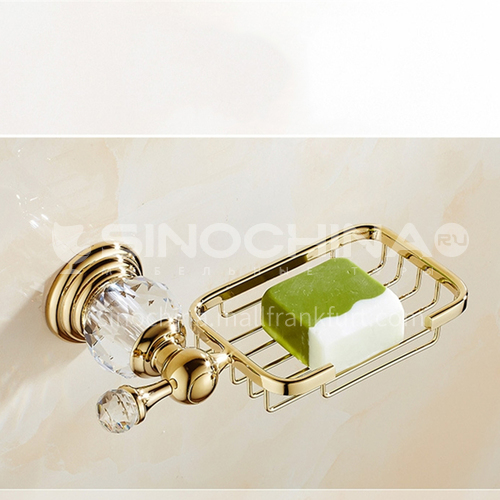 European classical stainless steel gold-plated crystal soap net80107SJ